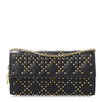Christian Dior Calfskin Cannage Studded Wallet on Chain Black 1 of 11