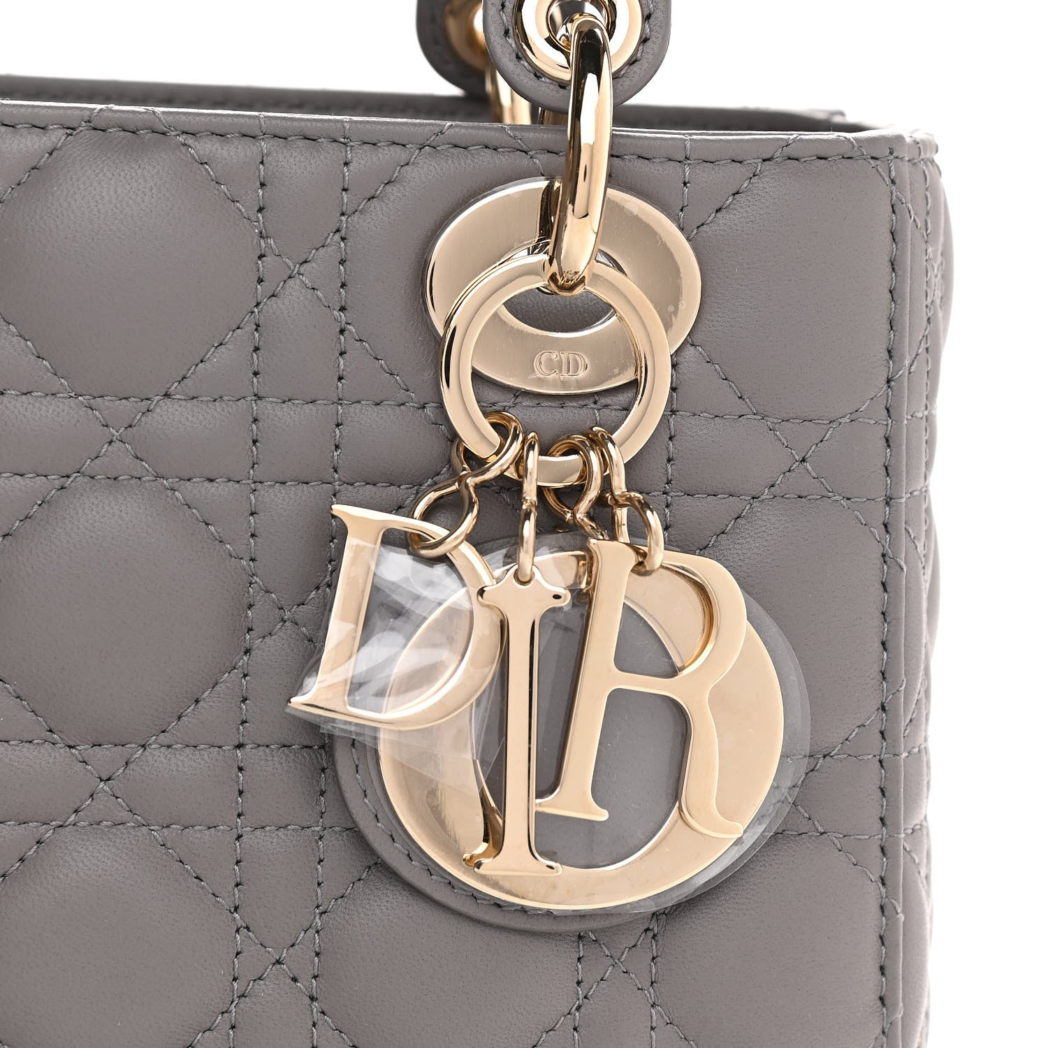Christian Dior Lambskin Cannage Small My ABCDior Lady Dior Grey 7 of 9