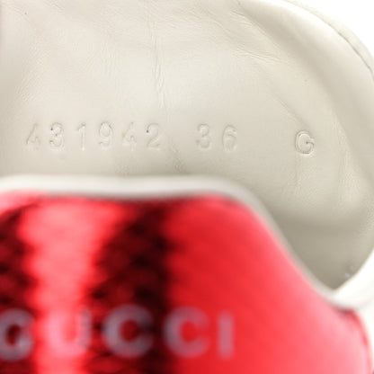 Gucci Calfskin Web Bee Embroidered Womens Ace Sneakers 36 White 8 of 11