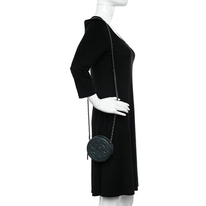 Chanel Iridescent Caviar Quilted Round Filigree Crossbody Dark Turquoise 2 of 11