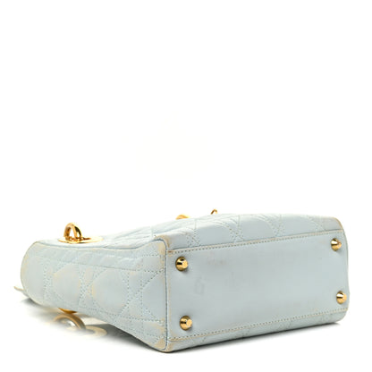 Christian Dior Lambskin Cannage Mini Lady Dior Light Blue 3 of 29