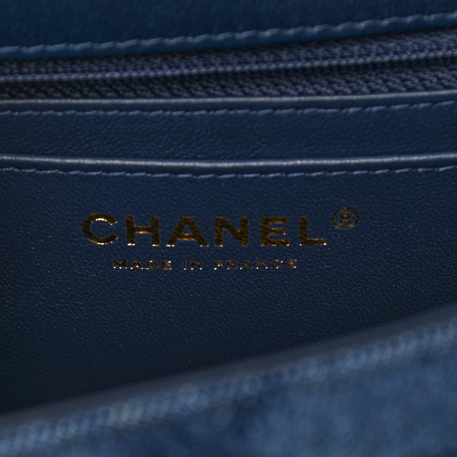 Chanel Printed Denim Quilted Mini Rectangular Flap Dark Blue 6 of 10