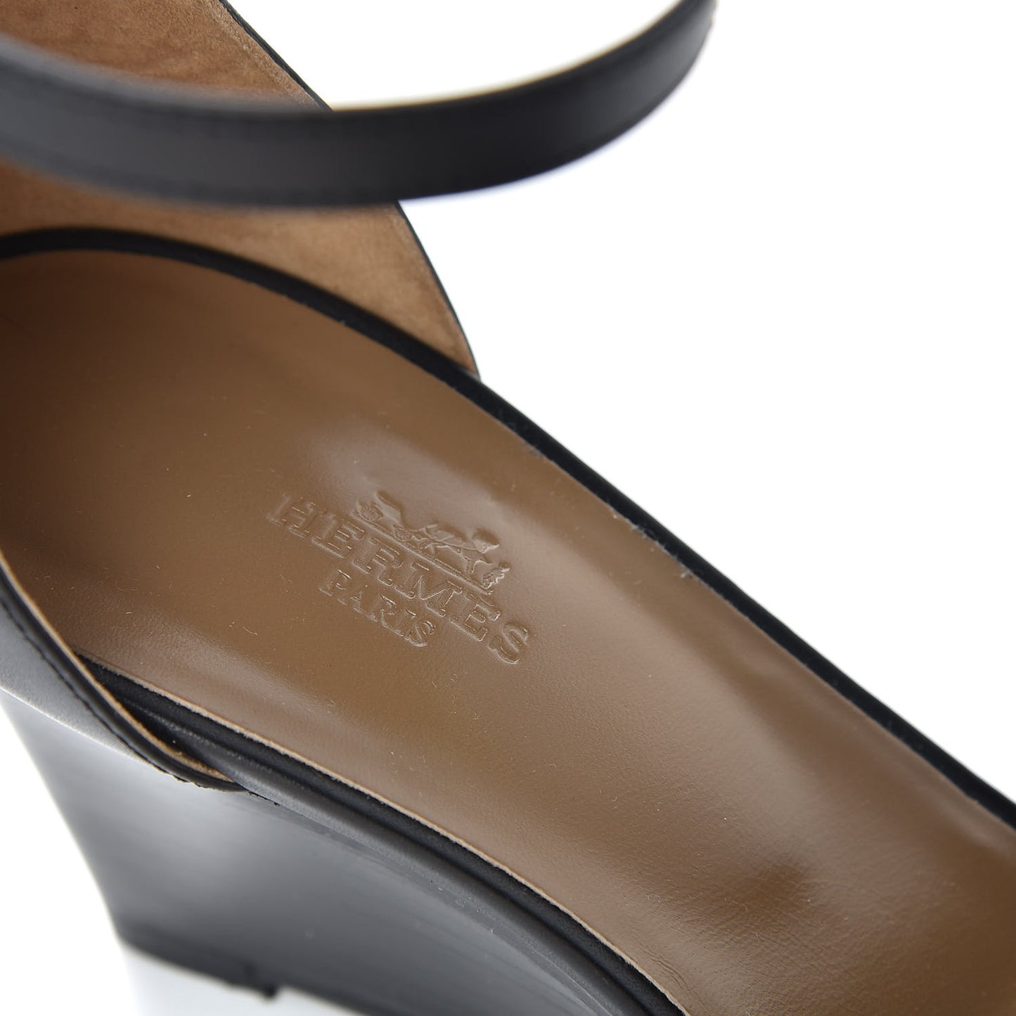 Calfskin Legend Wedge Sandals 40 Black