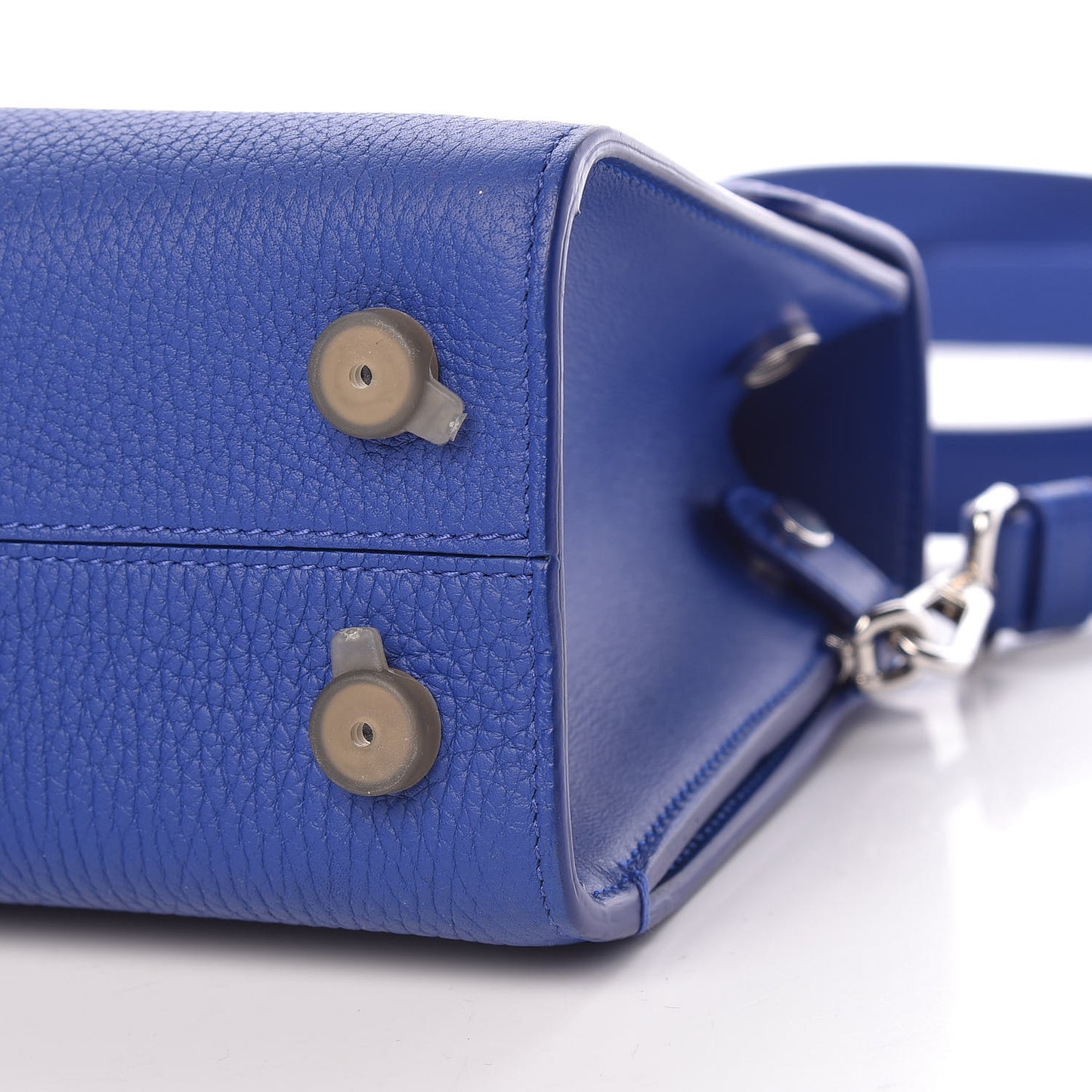 Grained Calfskin Mini Diorever Flap Blue