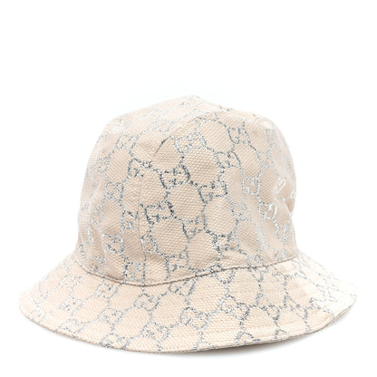 Gucci Canvas Lame GG Monogram Bucket Hat S Silver 1 of 7