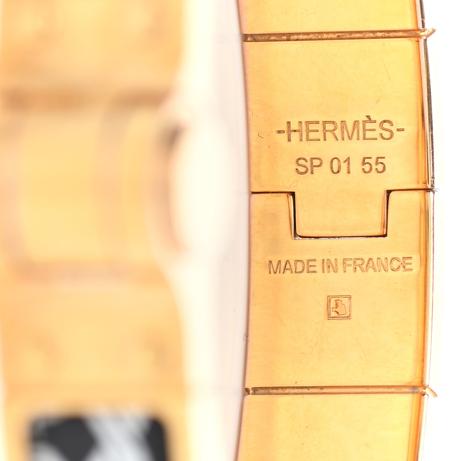 Hermes Enamel Printed Narrow Balades Equestres Positif Negatif Hinged Bracelet S Black 3 of 4