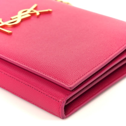 Saint Laurent Grain De Poudre Monogram Chain Wallet Bubblegum Bubblegum 9 of 9