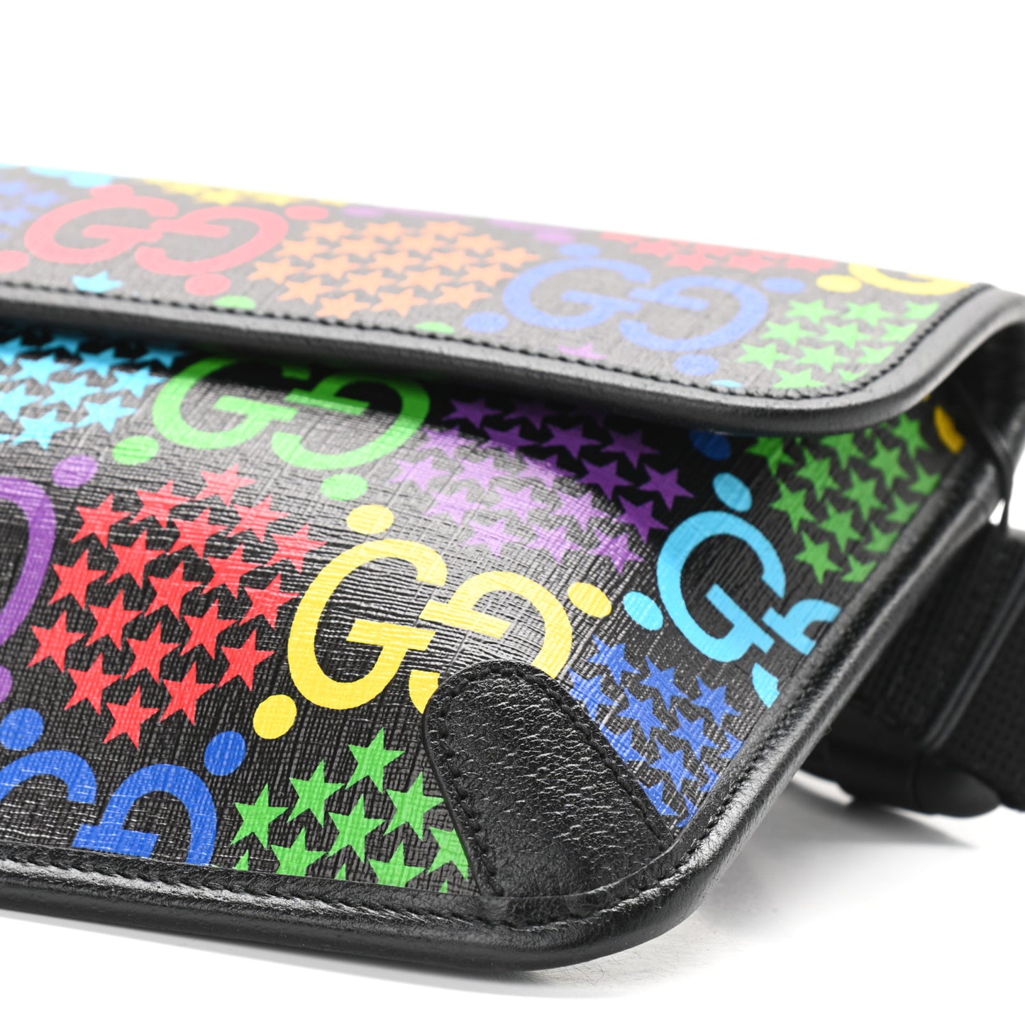 GG Supreme Monogram Psychedelic Slim Belt Bag Black