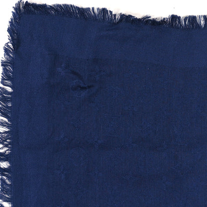 Louis Vuitton Silk Wool Monogram Shawl Night Blue 4 of 4