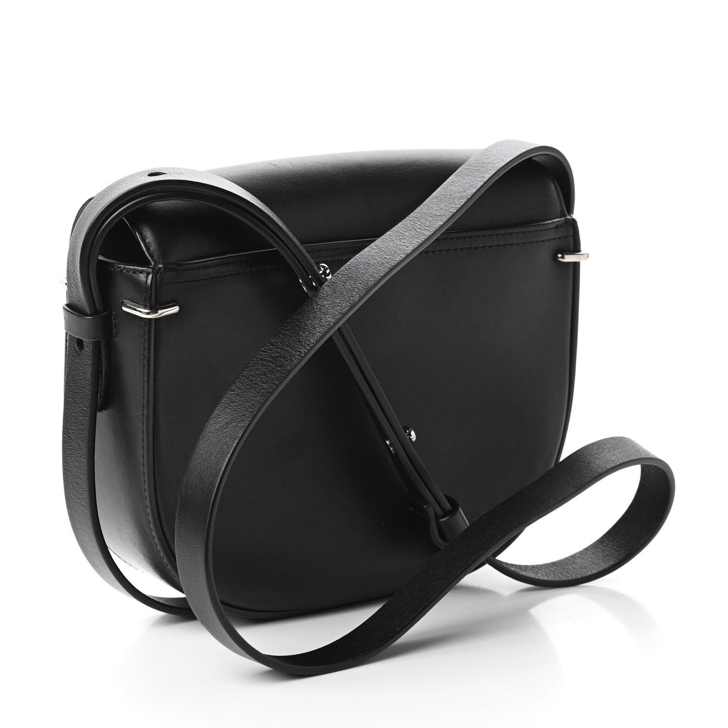 Calfskin Alix Saddle Crossbody Bag Black