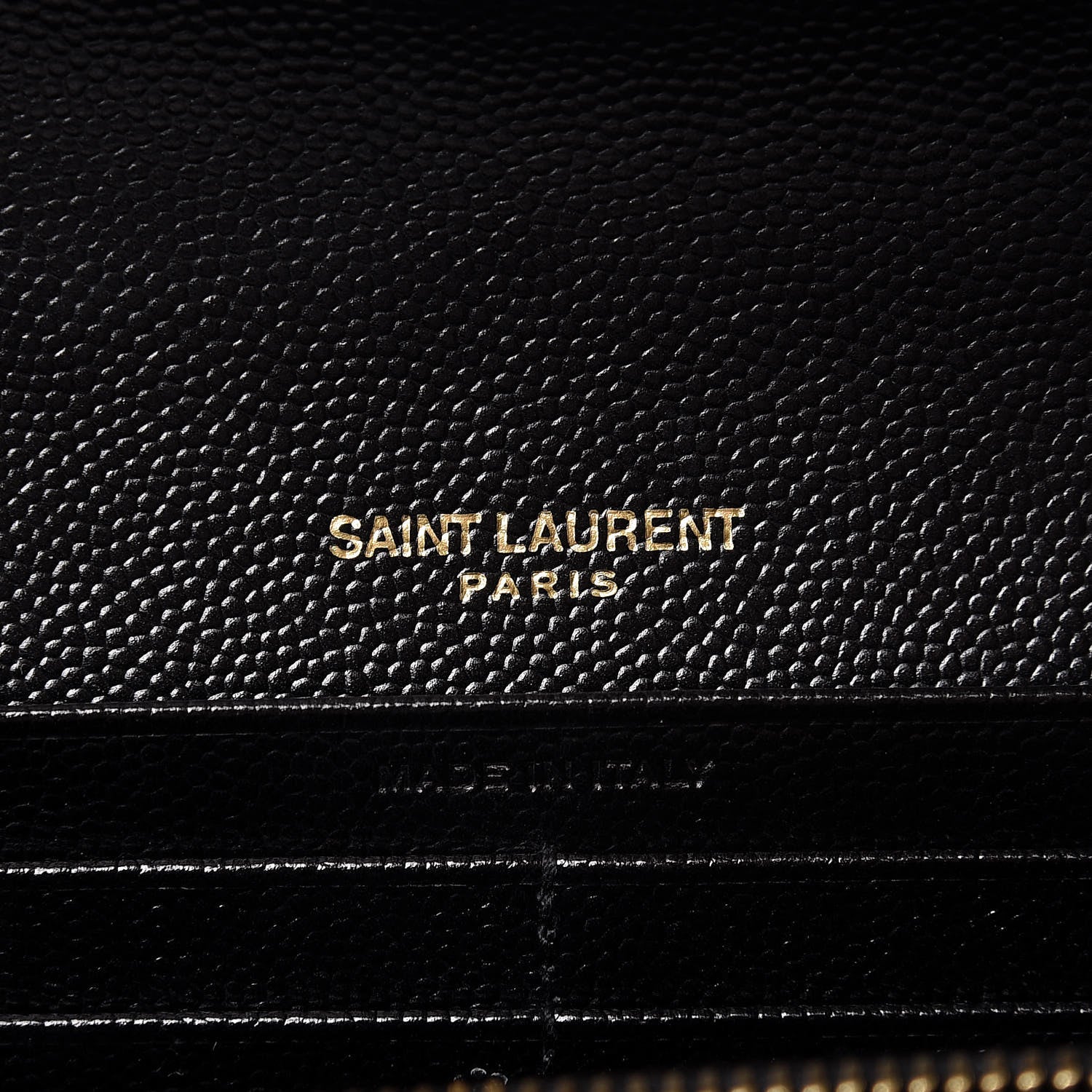 Saint Laurent Grain De Poudre Matelasse Chevron Monogram Flap Wallet Black 6 of 12