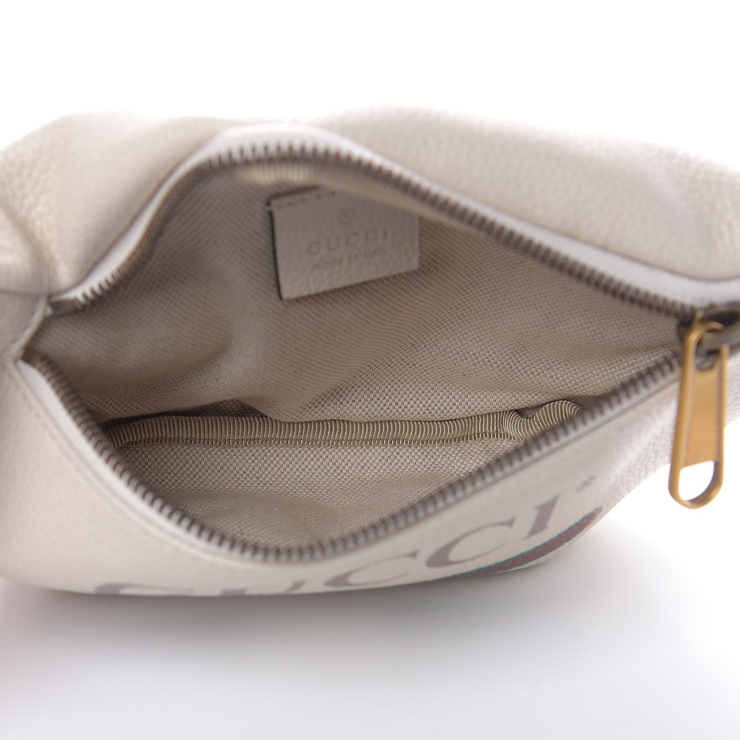 Grained Calfskin Small Logo Belt Bag White