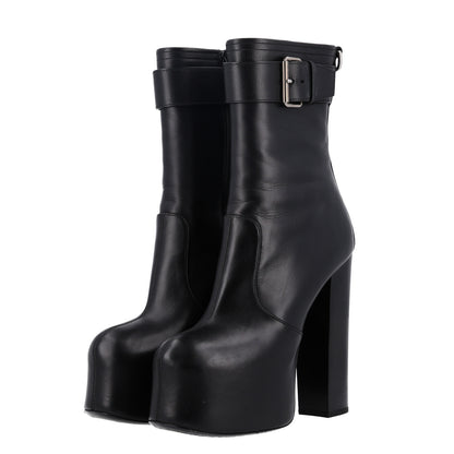 Saint Laurent Calfskin Mina 95 Boots 40 Black 3 of 10
