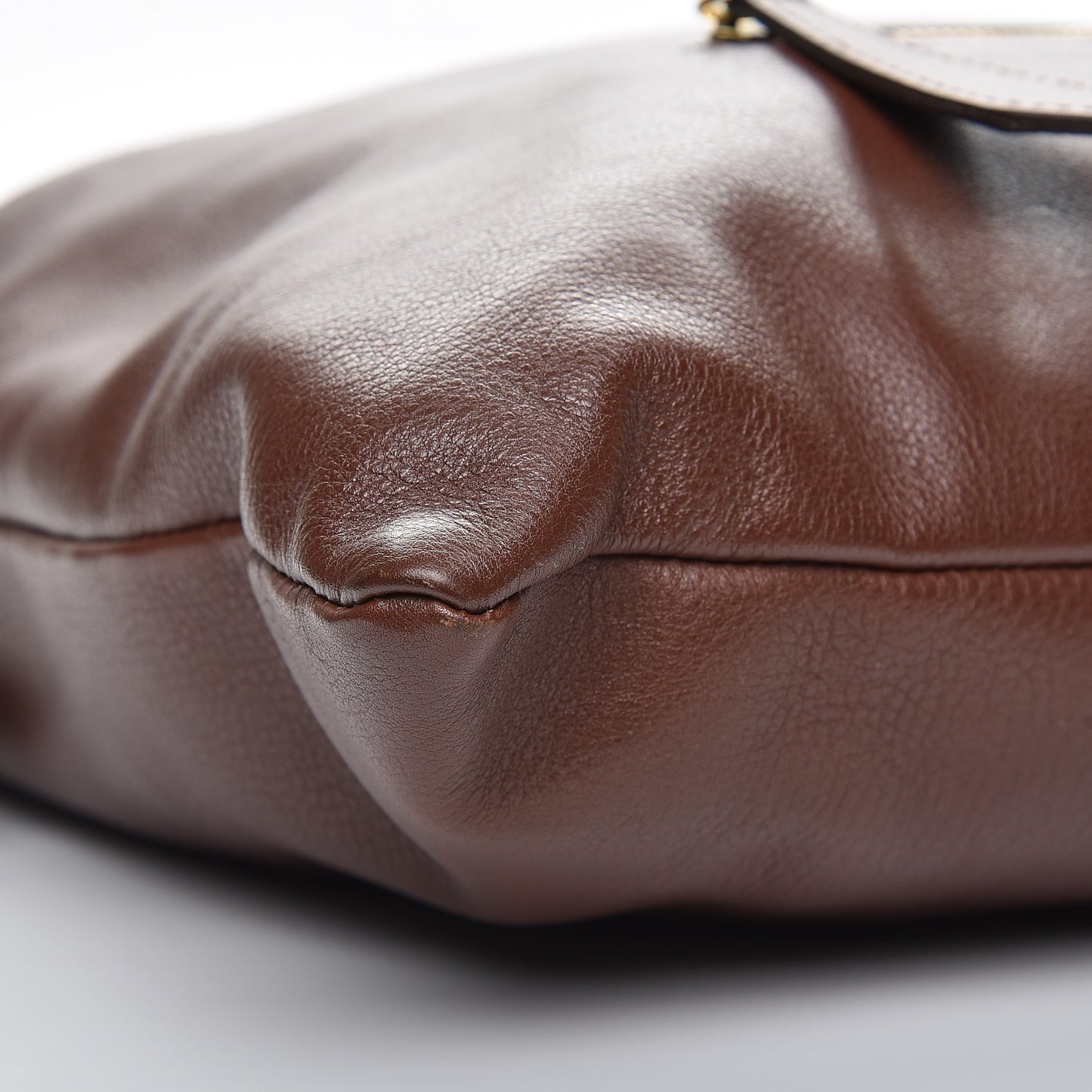 Soft Calfskin House Check Big Crush Tote Brown Ochre