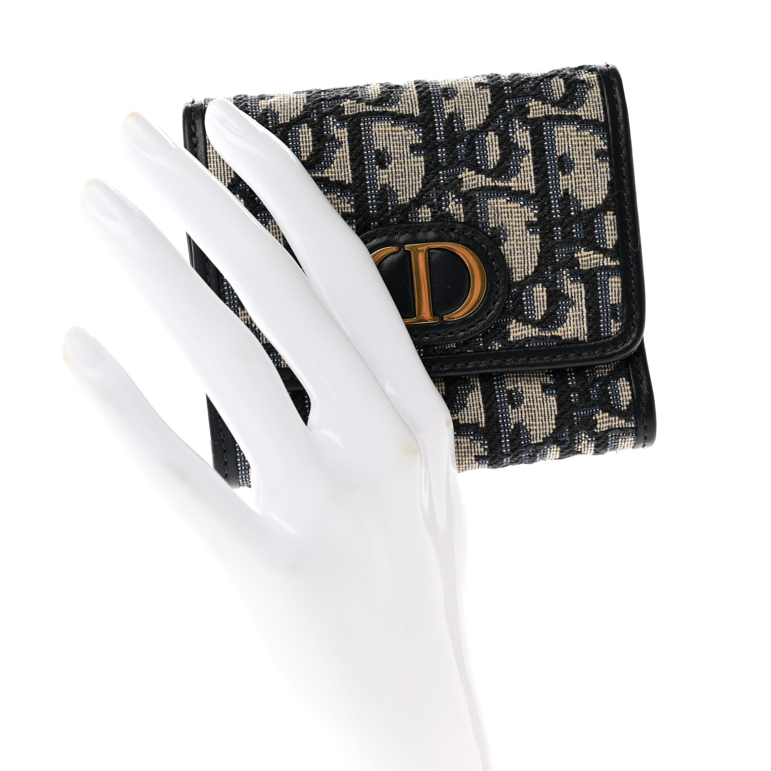 Christian Dior Oblique 30 Montaigne Lotus Wallet Blue 2 of 6