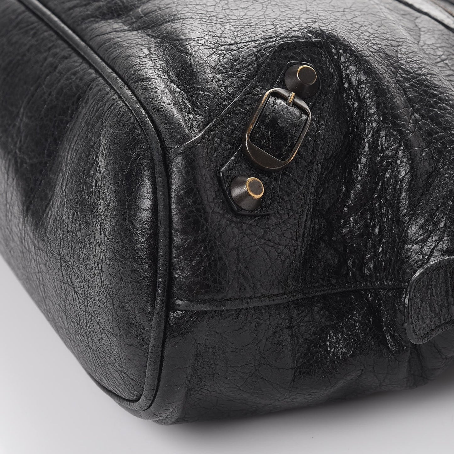 Agneau Classic Hardware Bowling Bag Black
