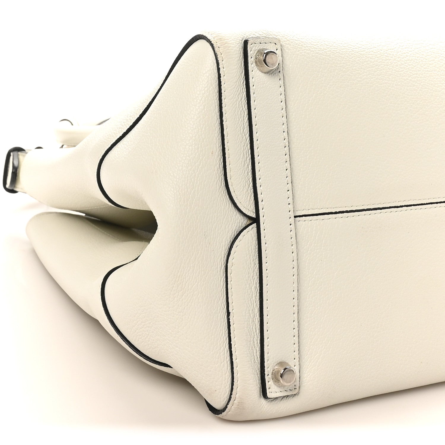 Christian Dior Supple Grained Calfskin Large Open Bar Tote White 8 of 9