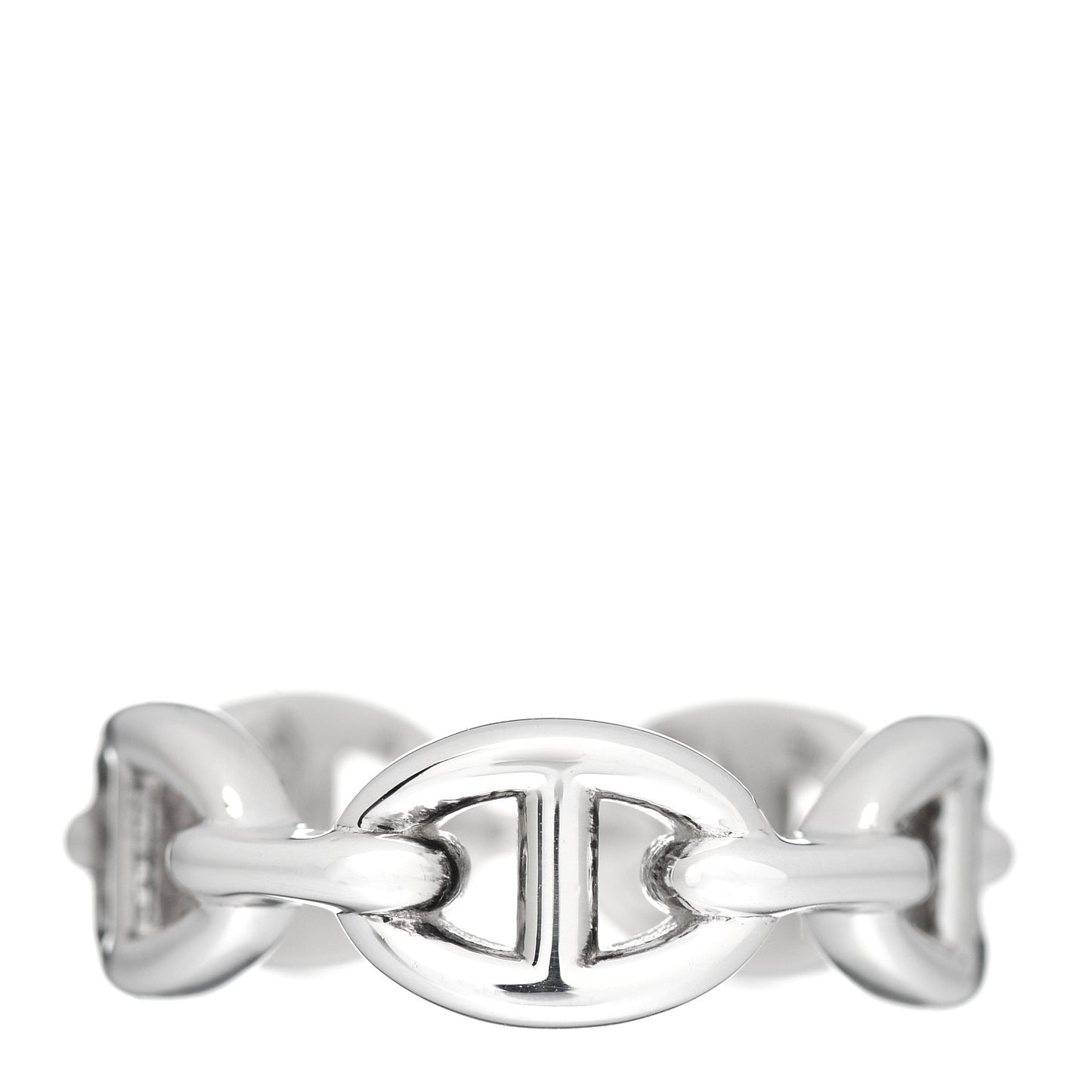 Sterling Silver PM Chaine d'Ancre Enchainee Band Ring 53 6.5
