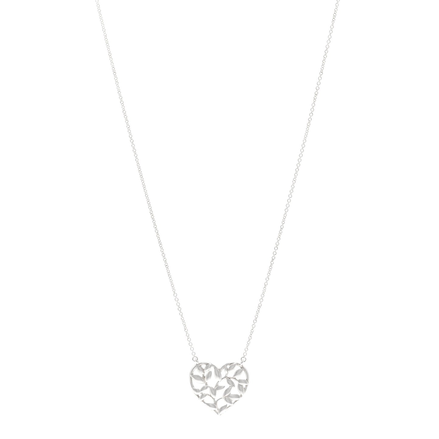 Sterling Silver Paloma Picasso Olive Leaf Heart Pendant Necklace