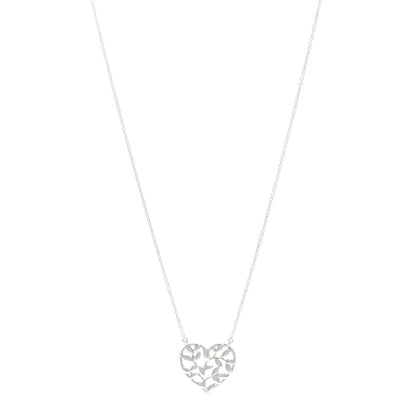 Tiffany Sterling Silver Paloma Picasso Olive Leaf Heart Pendant Necklace 1 of 5