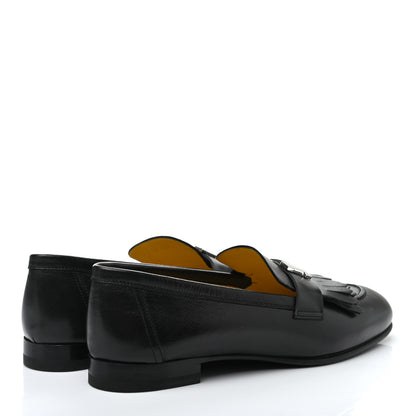 Hermes Goatskin Womens Royal Loafers 38 Black 8 of 20