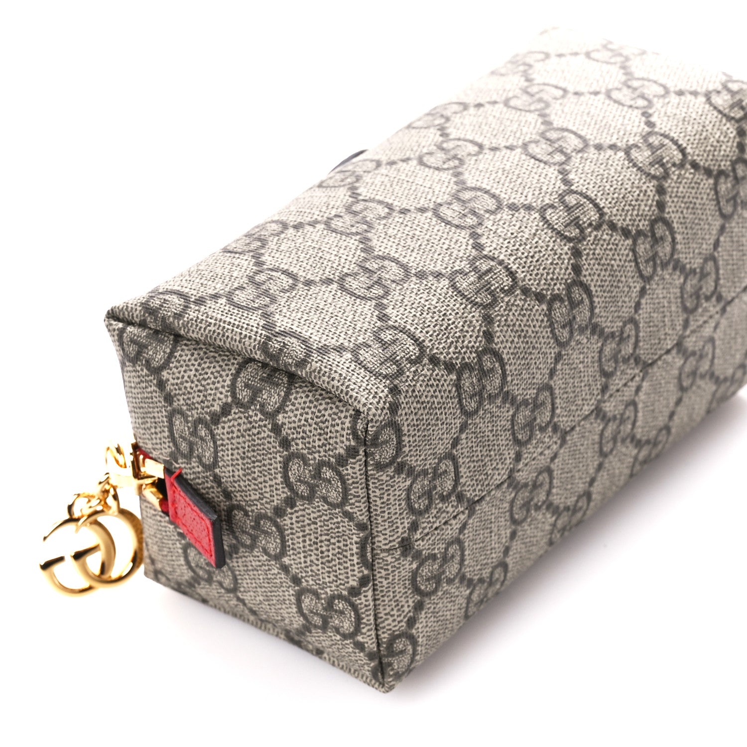 Gucci Soft GG Supreme Monogram Calfskin Small Ophidia Cosmetic Case Beige Ebony Hibiscus Red 9 of 11