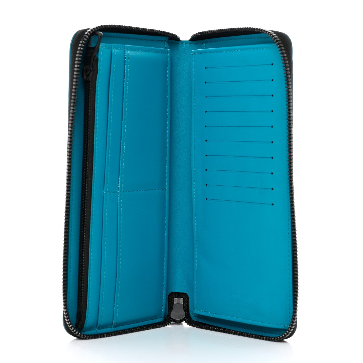 Louis Vuitton Taurillon Monogram Zippy Vertical Wallet Turquoise 5 of 8