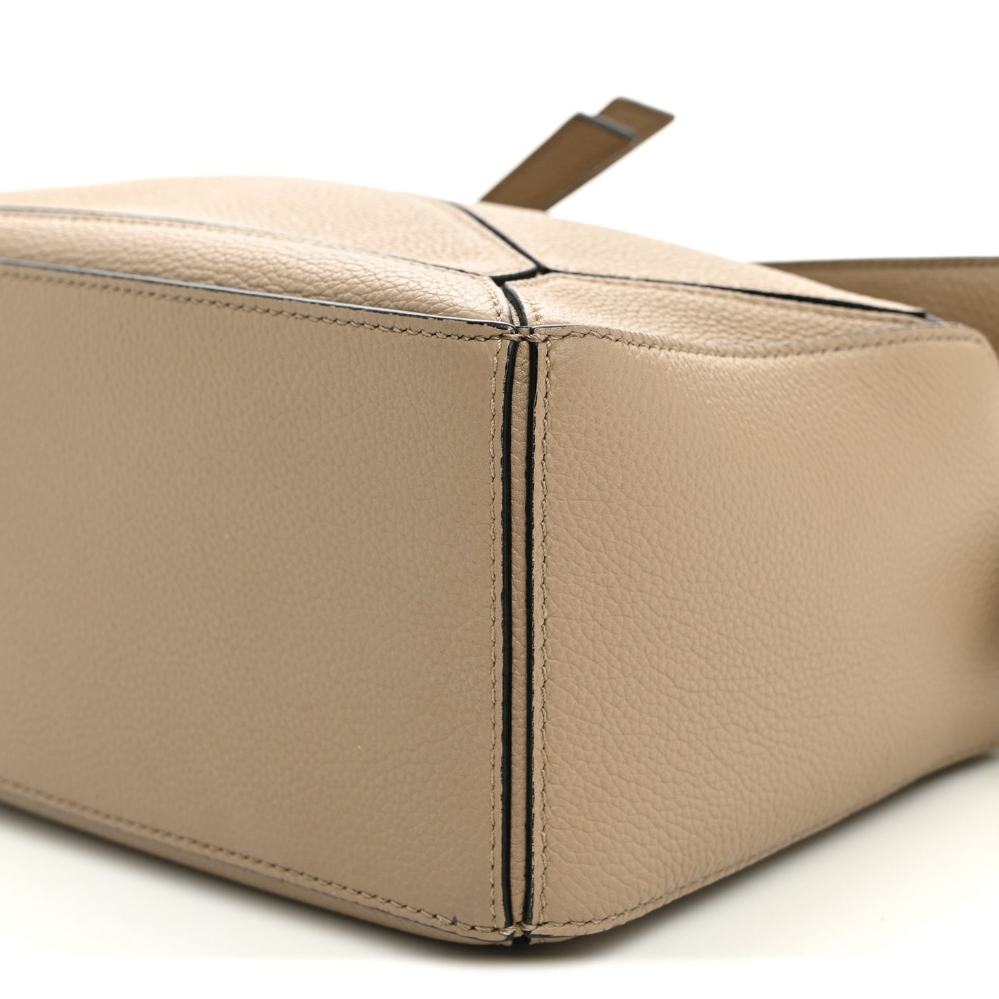 Grained Calfskin Small Puzzle Bag Sand