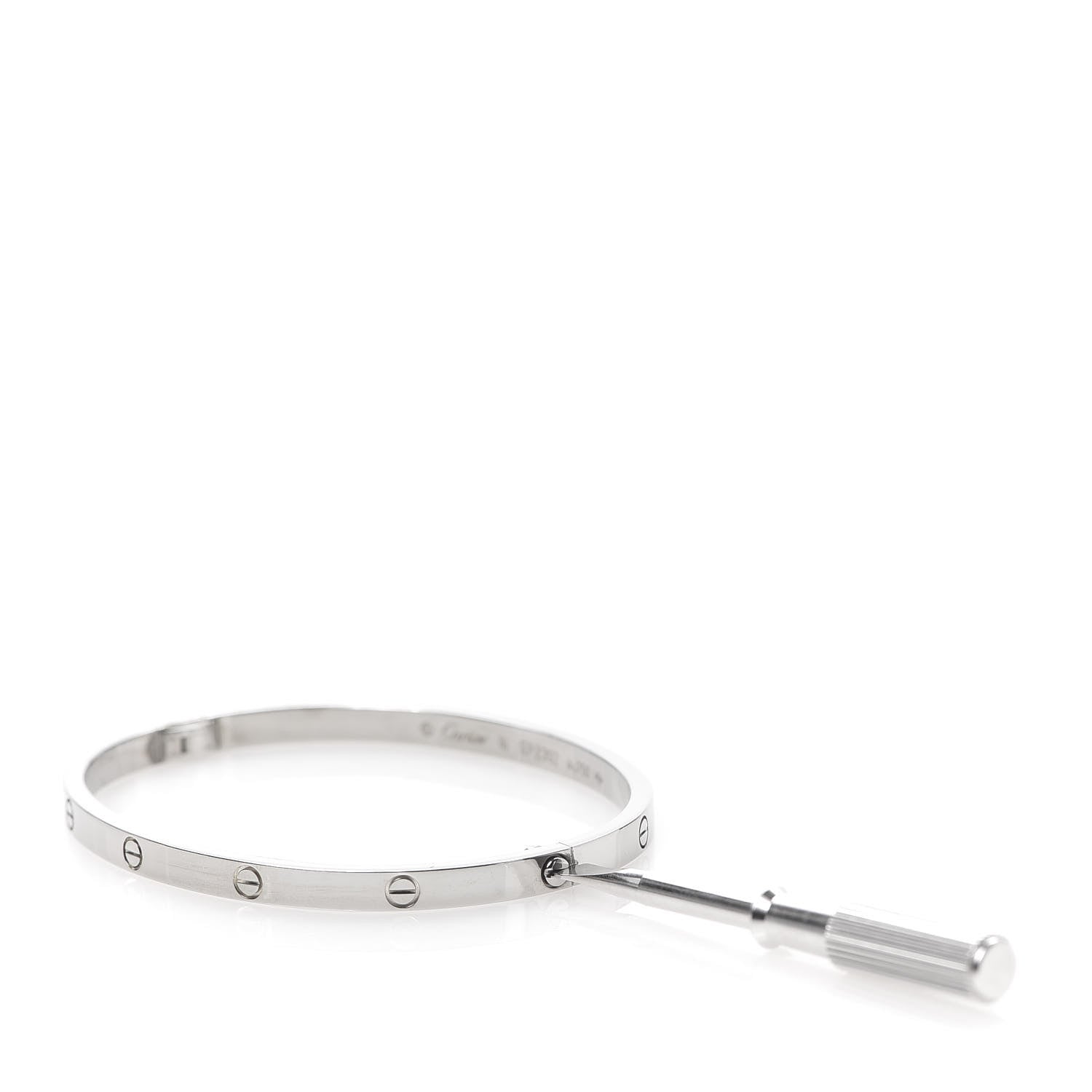 Cartier 18K White Gold Small LOVE Bracelet 16 6 of 9