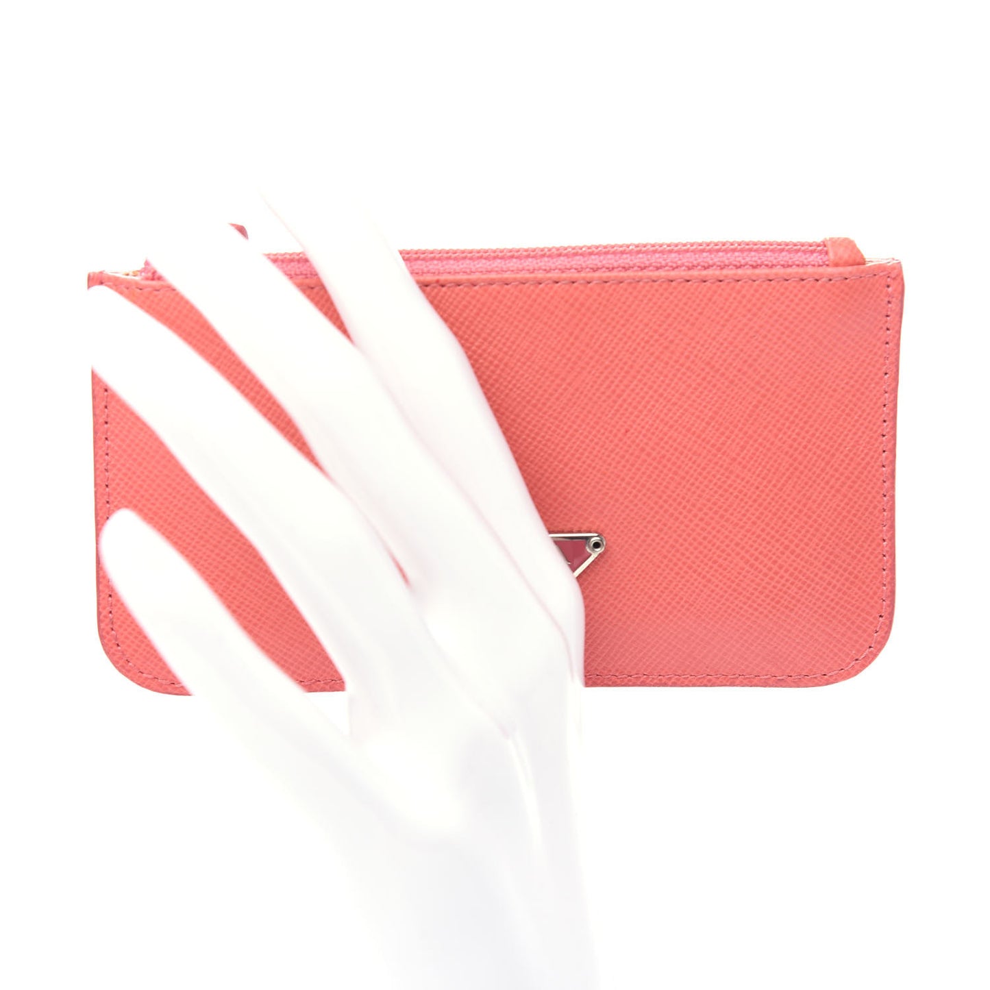 Saffiano Zip Keychain Fragola