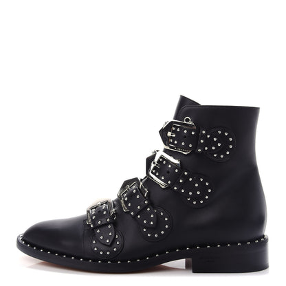 Givenchy Calfskin Studded Prue Buckle Bootie 38 Black 1 of 12