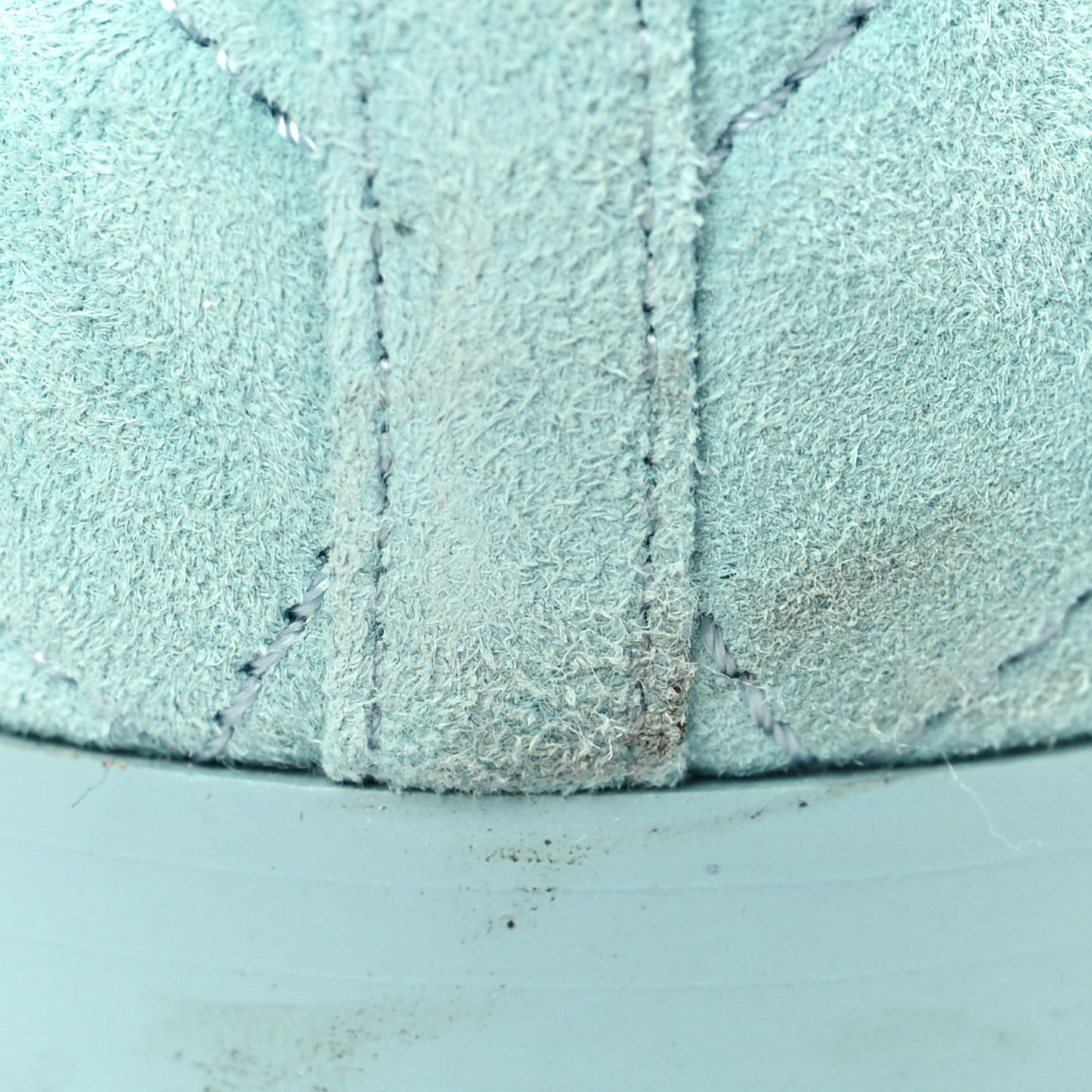Suede Calfskin Quilted Cap Toe CC Ballerina Flats 38.5 Light Blue