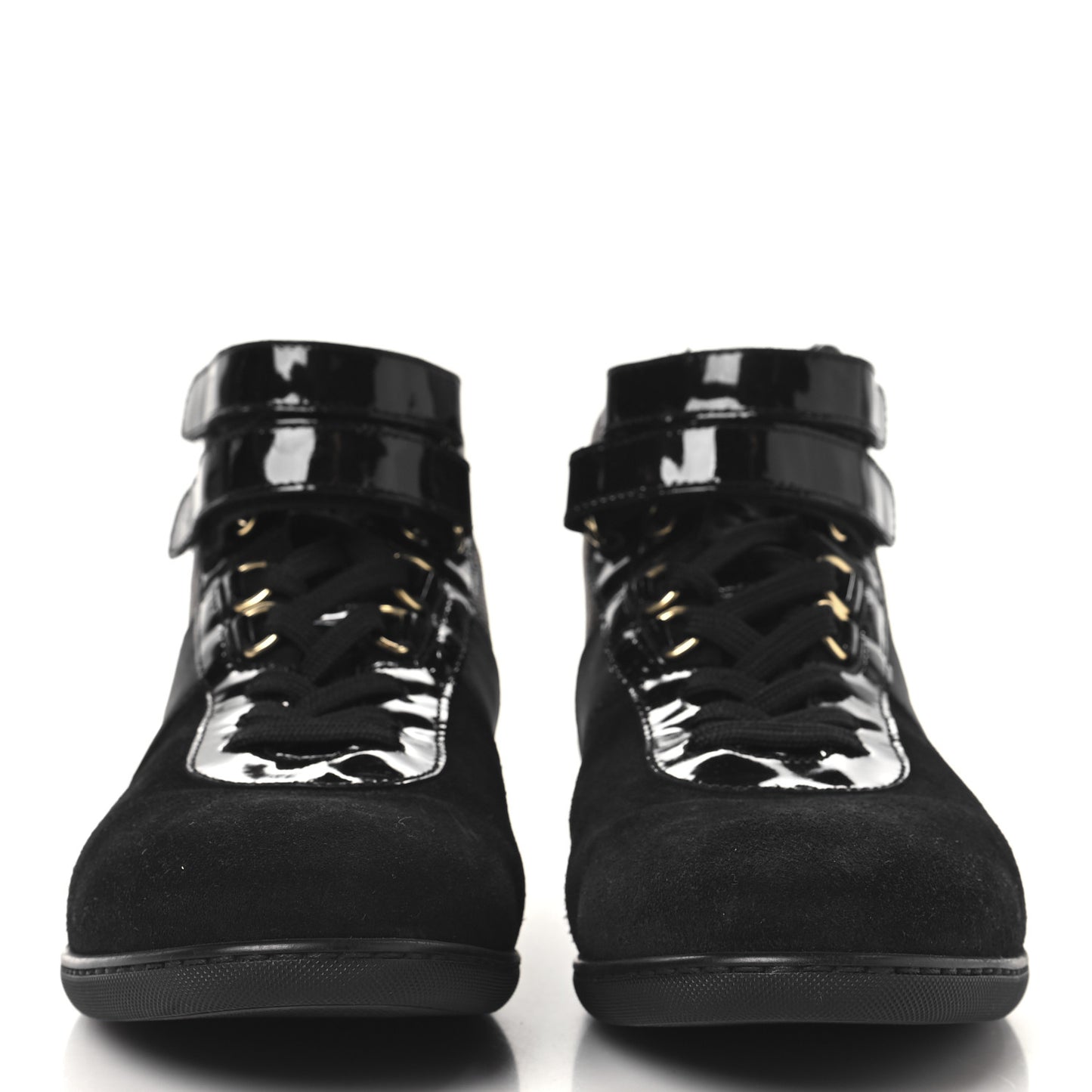 Suede Patent Monogram Move Up Sneakers 36.5 Black