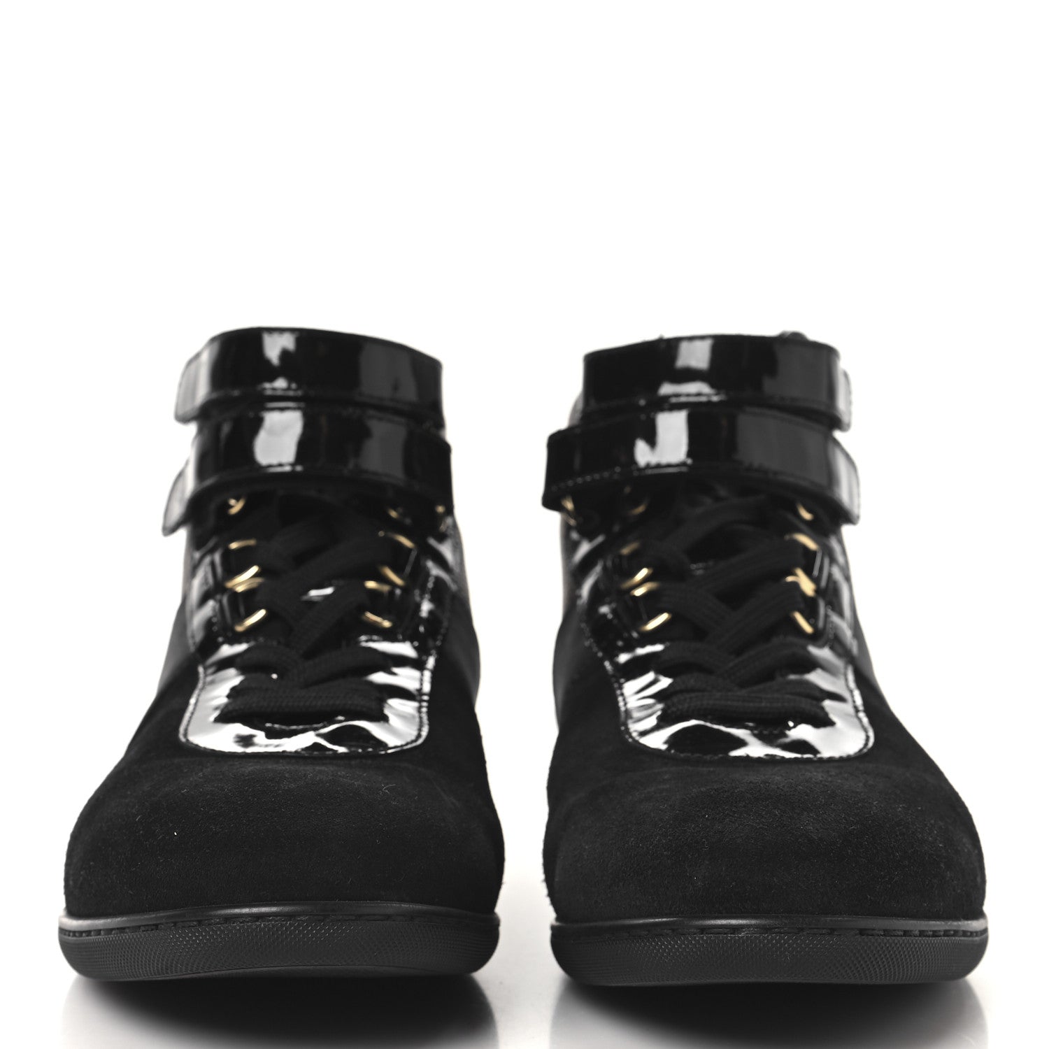 Louis Vuitton Suede Patent Monogram Move Up Sneakers 36.5 Black 3 of 8