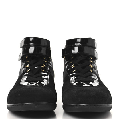 Louis Vuitton Suede Patent Monogram Move Up Sneakers 36.5 Black 3 of 8