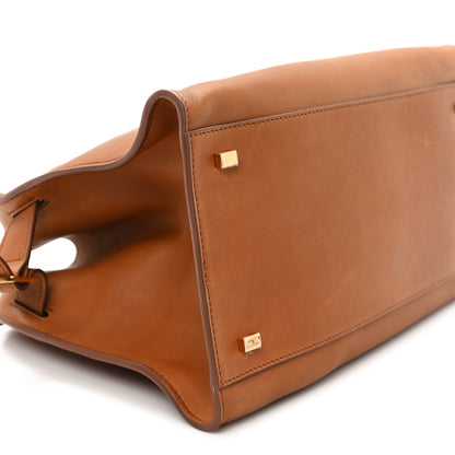 The Row Polished Saddle Calfskin Soft Margaux 12 Cuir 8 of 9