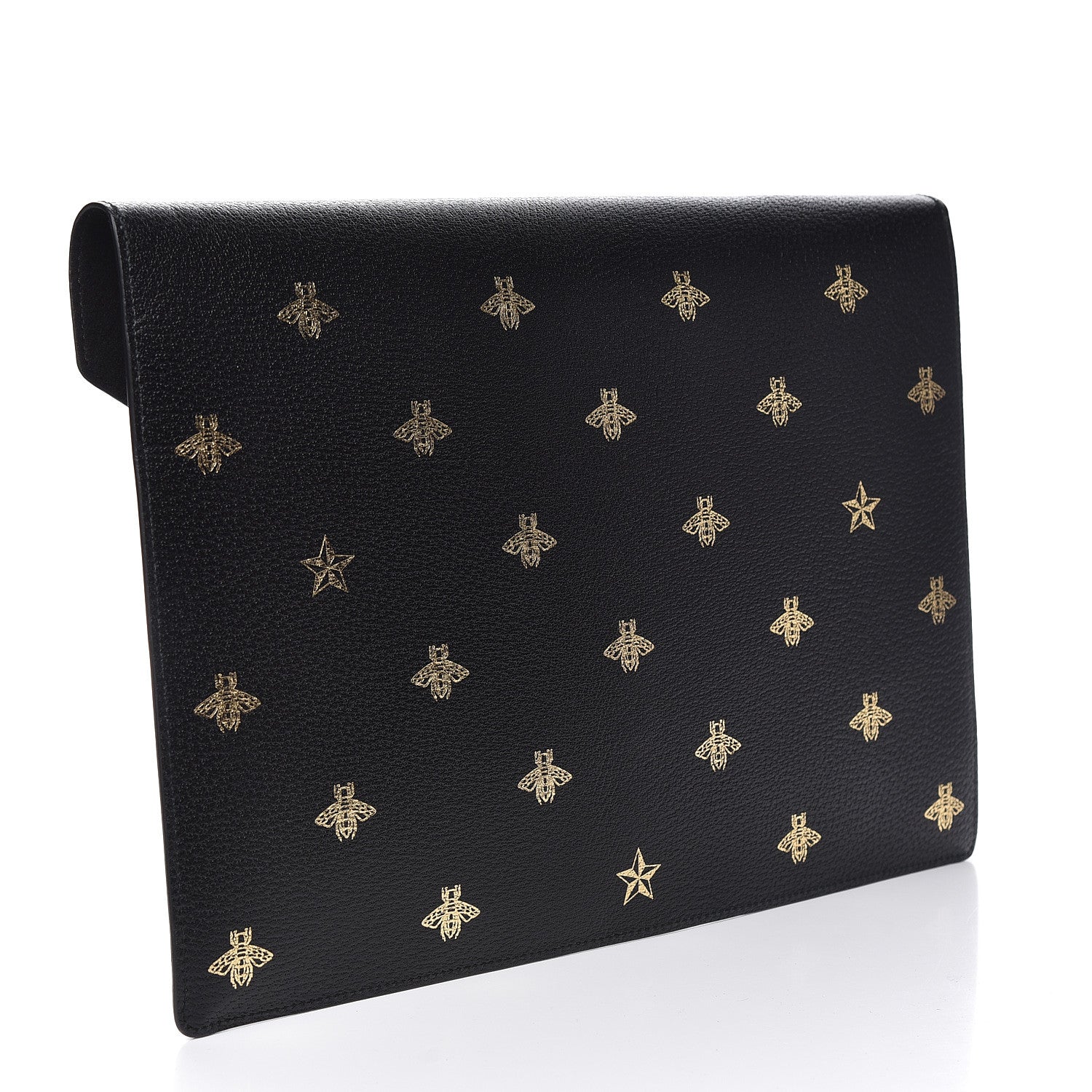 Gucci Grained Calfskin Bee Star Portfolio Black 3 of 9