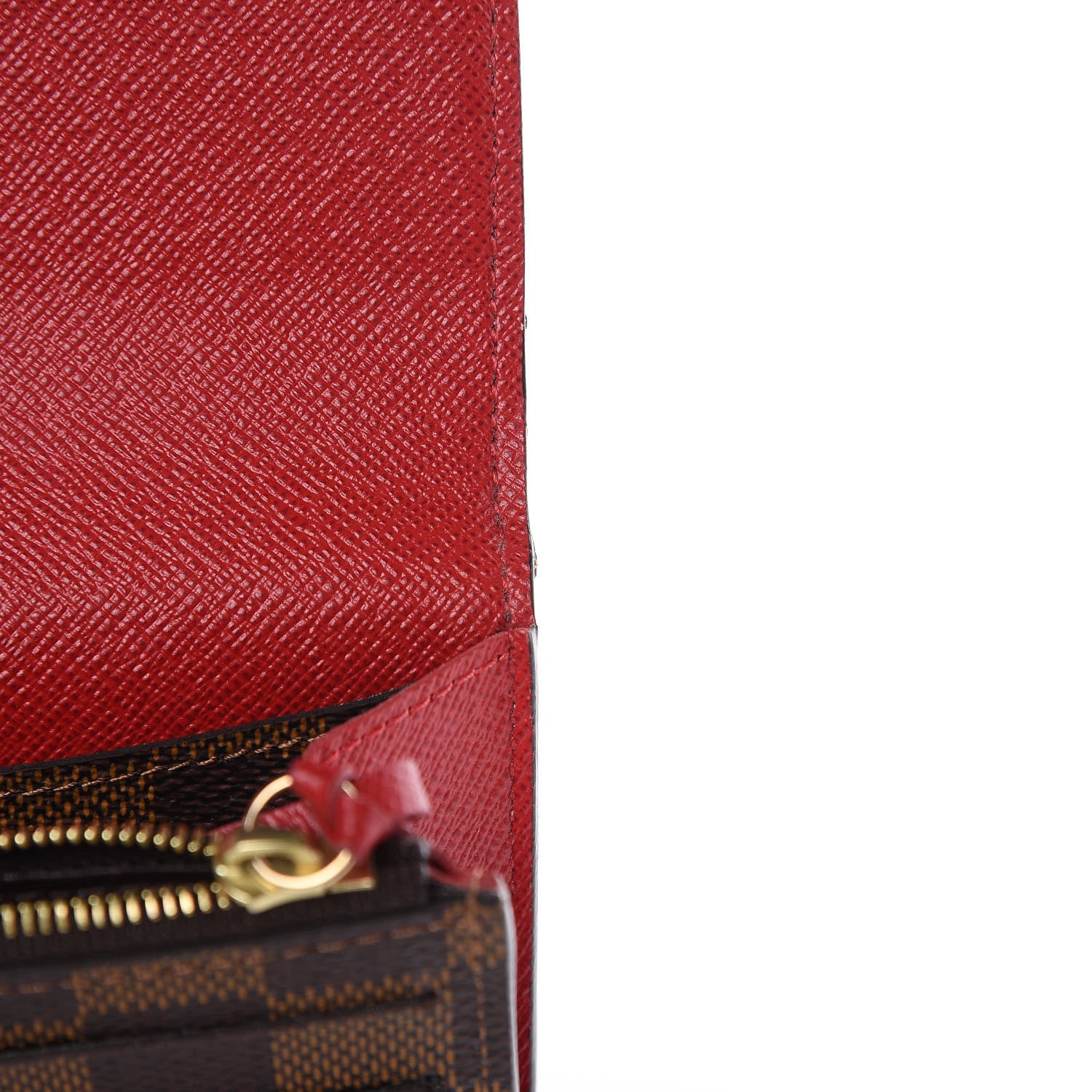 Louis Vuitton Damier Ebene Emilie Wallet Red 7 of 9