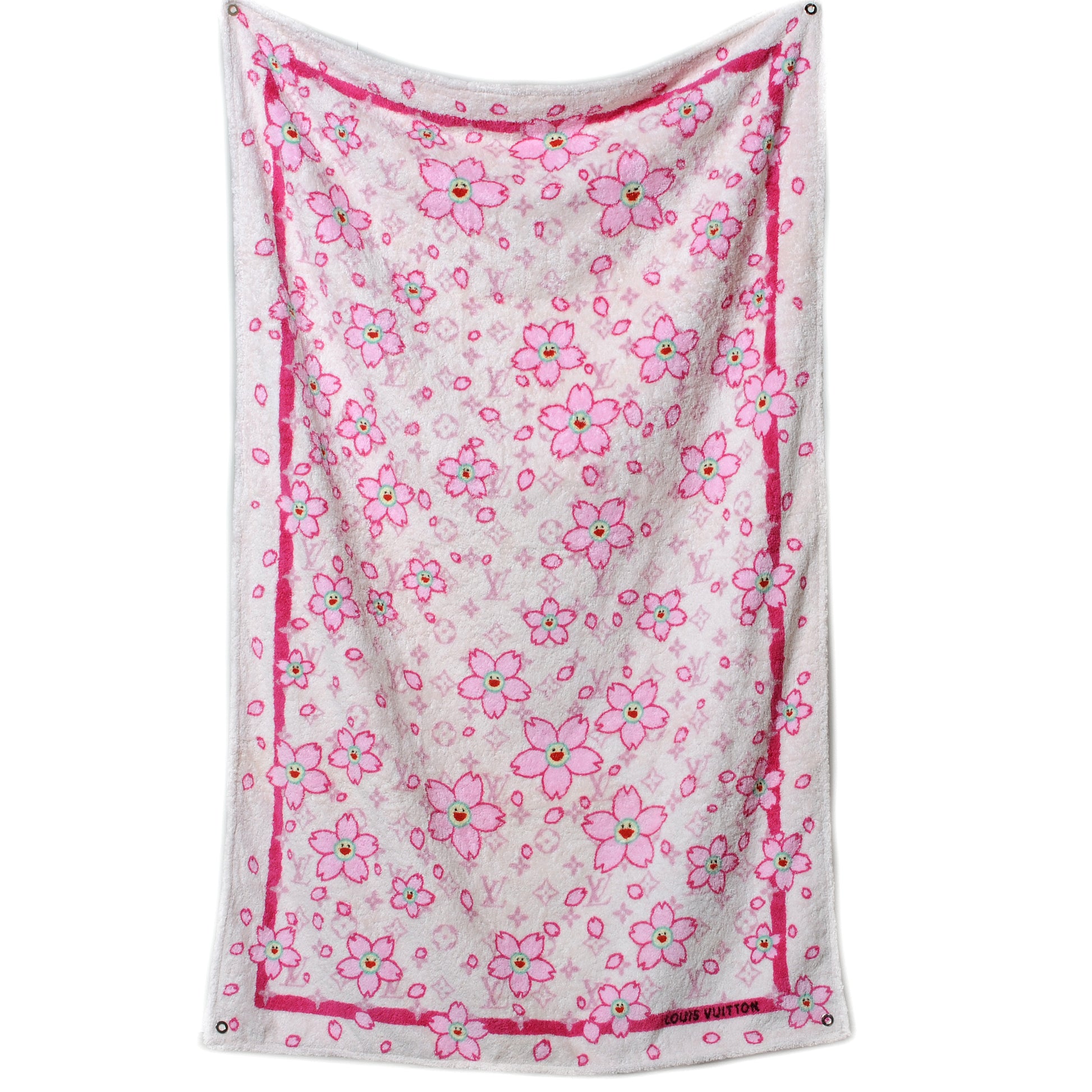 Louis Vuitton Cotton Monogram Cherry Blossom Towel Pink 2 of 6