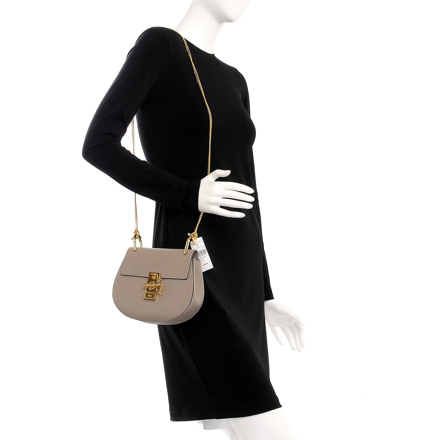 Grained Lambskin Mini Drew Shoulder Bag Motty Grey