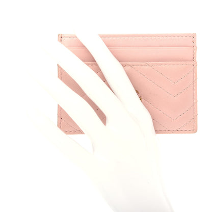 Gucci Calfskin Matelasse GG Marmont Card Holder Perfect Pink 2 of 7