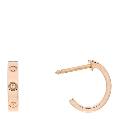 Cartier 18K Pink Gold Small LOVE Hoop Earrings 1 of 6