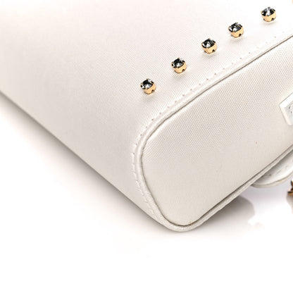 Dolce & Gabbana Canvas Crystal Embellished Childrens Bow Chain Clutch White 11 of 12