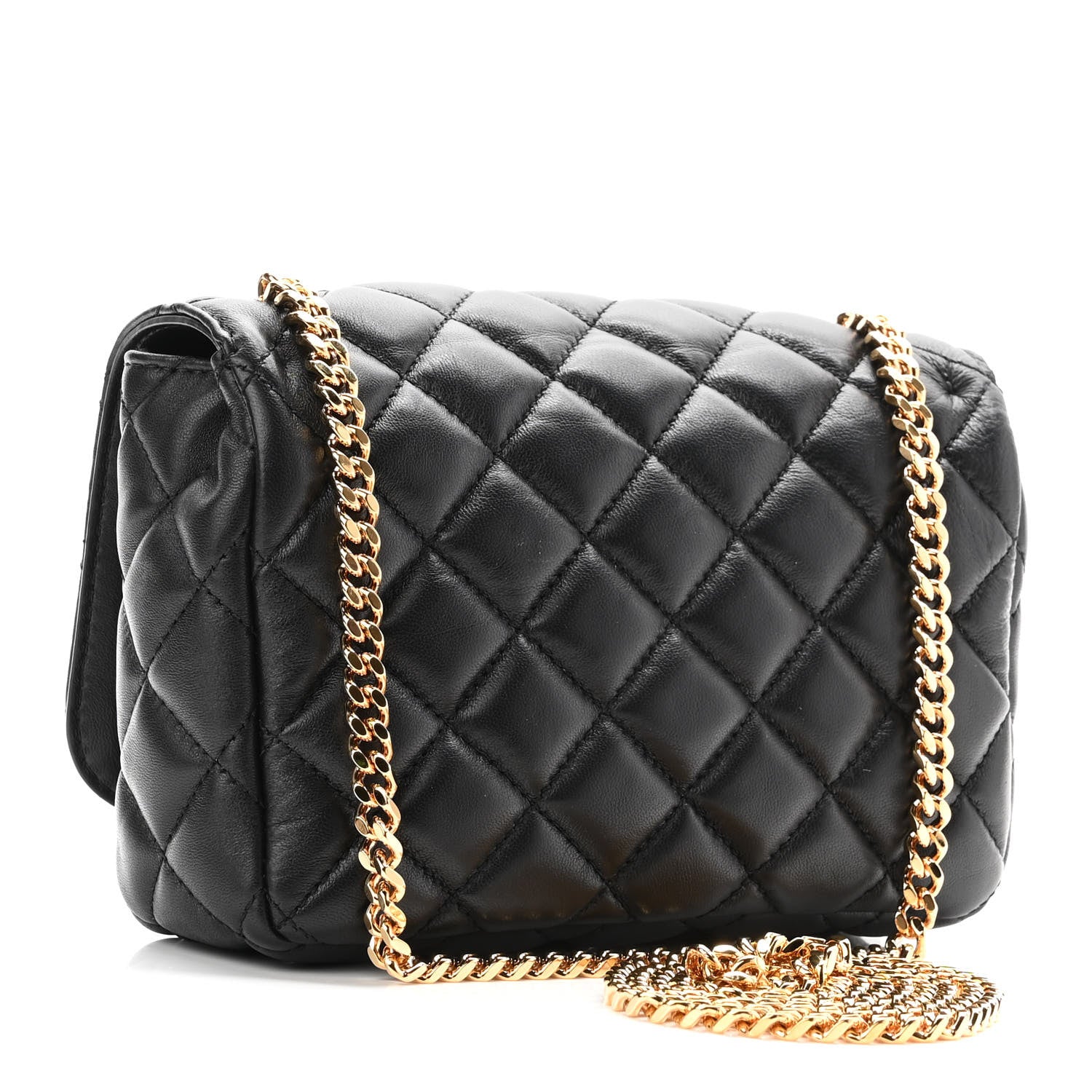 Versace Nappa Quilted Small Medusa Chain Crossbody Black 3 of 9