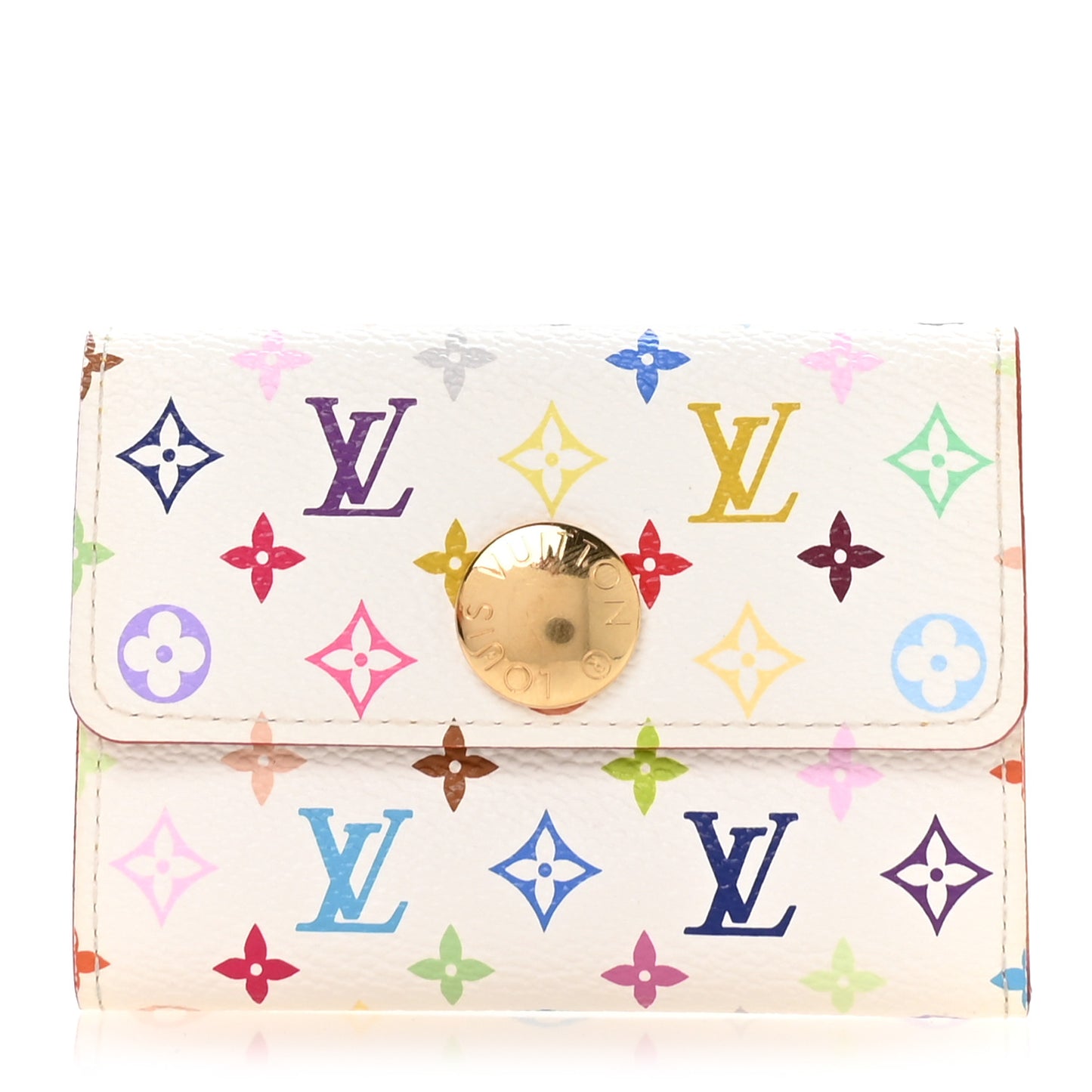 Monogram Multicolor Business Card Holder White