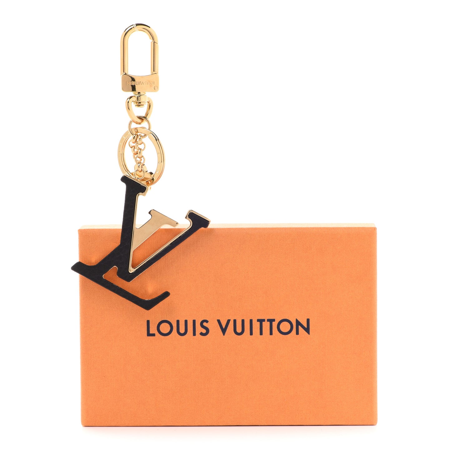 Metal Taurillon LV Capucines Bag Charm Key Holder Black