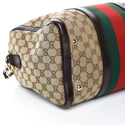 Gucci Monogram Vintage Web Medium Boston Dark Brown 5 of 13