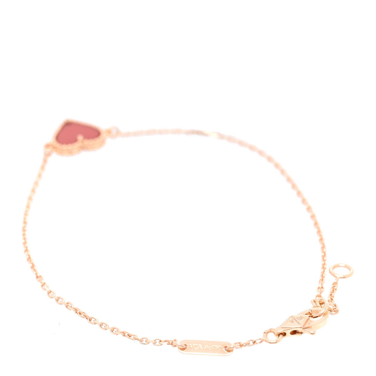 18K Rose Gold Carnelian Sweet Alhambra Heart Bracelet