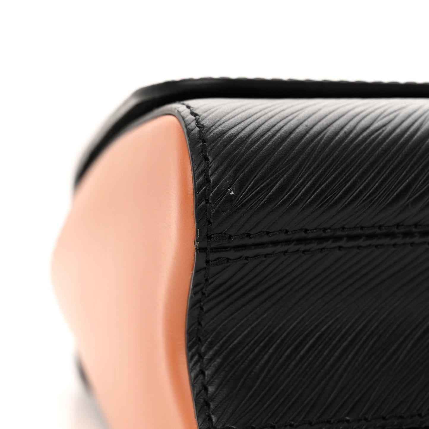 Epi Monogram Tape Twist Shoulder Bag MM Black White Orange