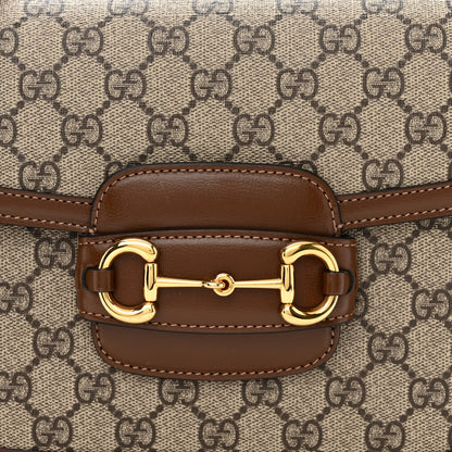 Gucci GG Supreme Monogram Horsebit 1955 Shoulder Bag Beige Brown Sugar 8 of 10